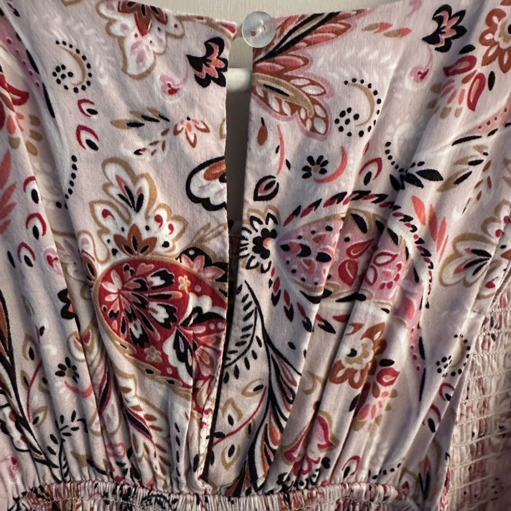 ABEL THE LABEL Tiered Maxi Dress Paisley pattern Ruffles Smocking, sz. Small - Picture 9 of 10